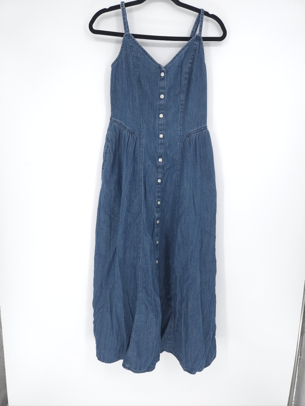GAP Denim Seamed Maxi Dress Medium Wash NWT SMALL